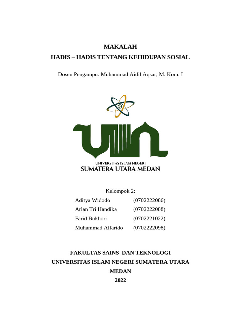 Hadis Kehidupan Sosial dalam Islam | PDF | Ilmu Sosial | Sains & Matematika