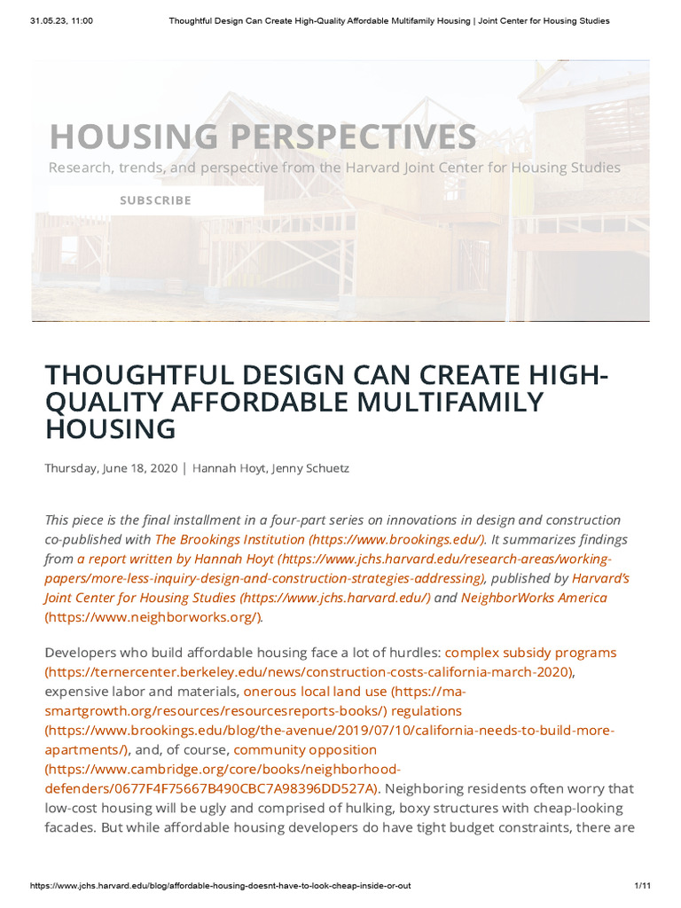 Picture of Thoughtful Design Can Create High-Quality Affordable Multifamily ...