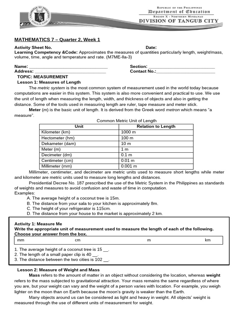 Math7 rbi slm q2 wk1 with answerkey pdf