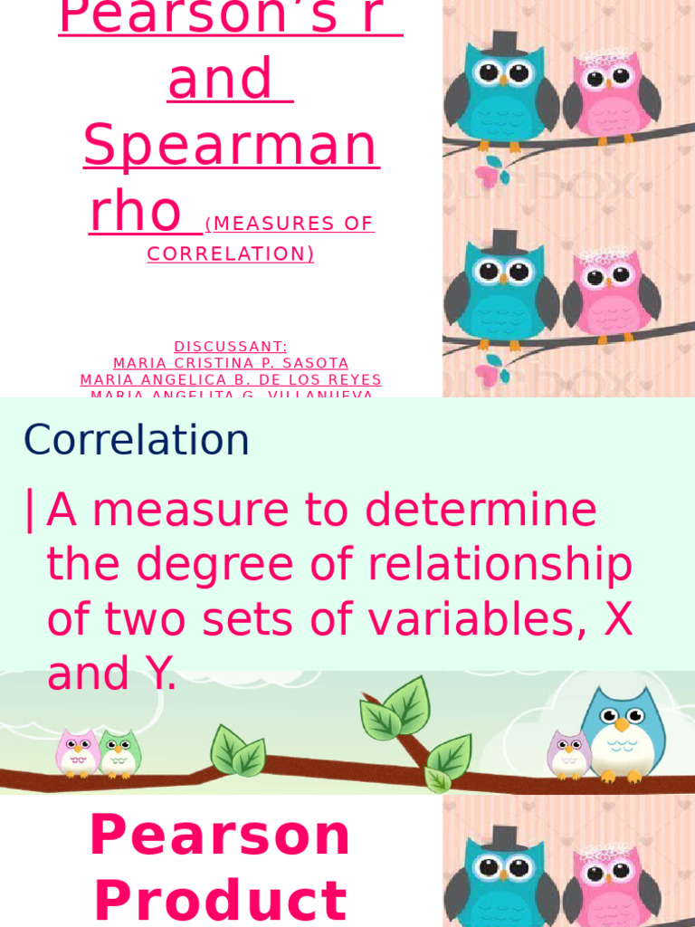 Pearson's R and Spearman's Rho | PDF