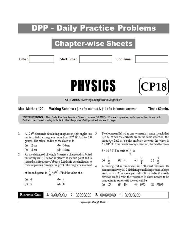 Grade 12 JEE Series 4 | PDF
