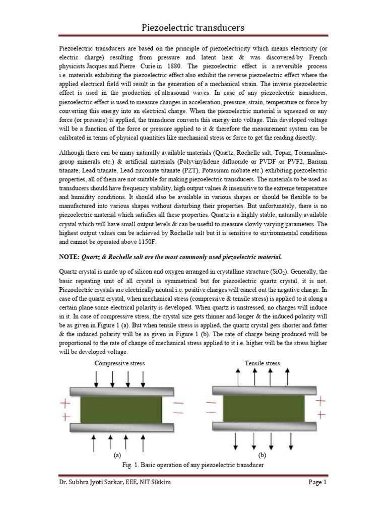 Piezoelectric Sensor | PDF