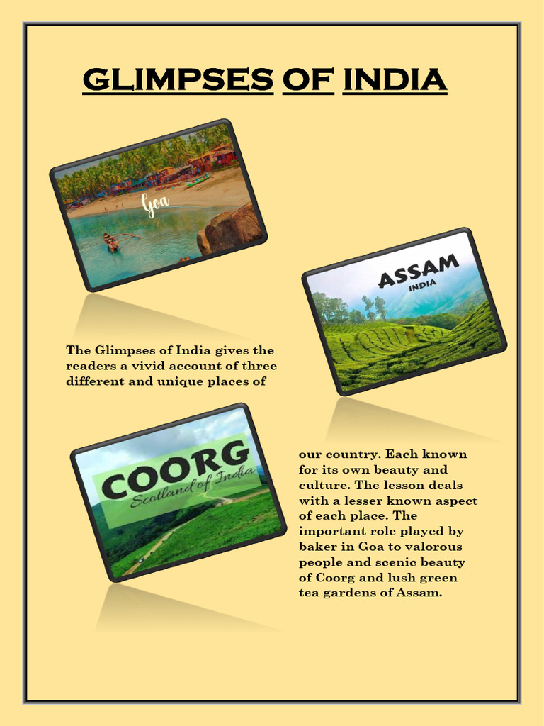 GLIMPSES OF INDIA Notes | PDF