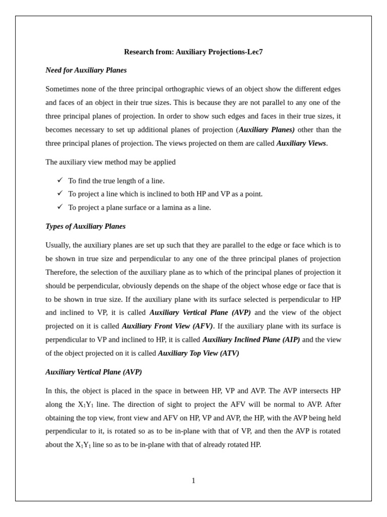 Auxiliary Projection | PDF