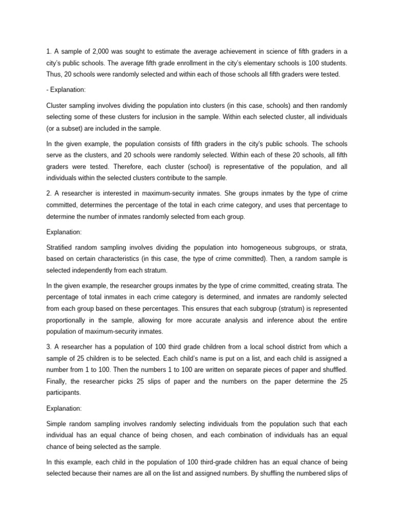 Cluster sampling pdf sampling statistics stratified sampling