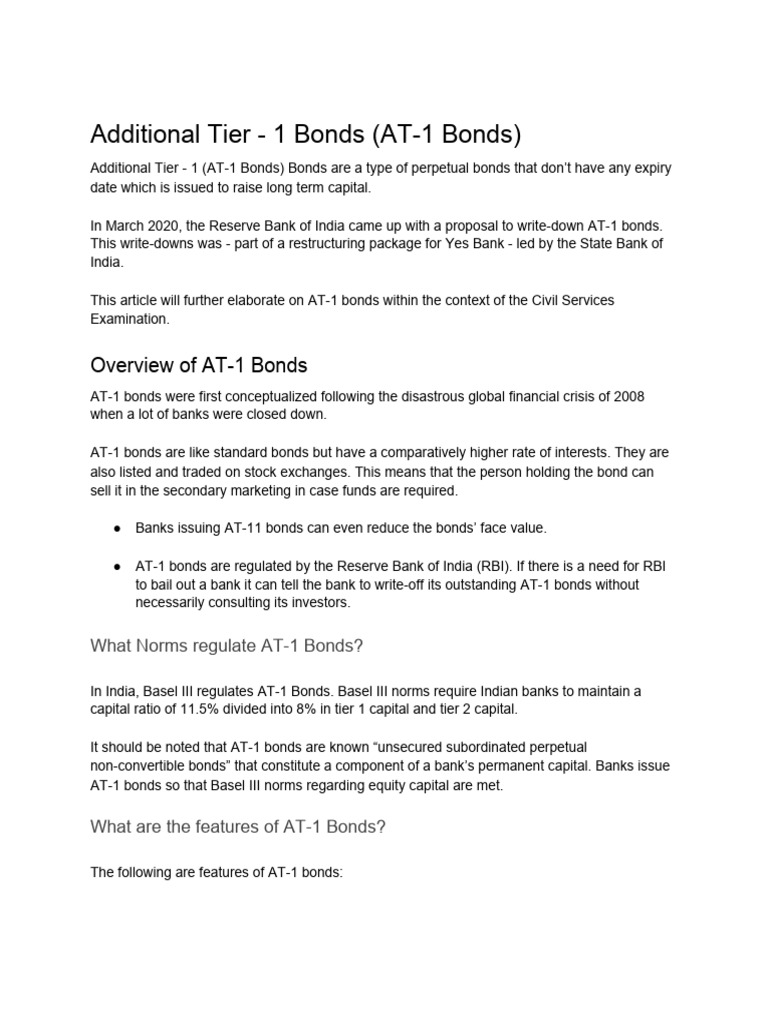 Additional tier 1 bonds pdf