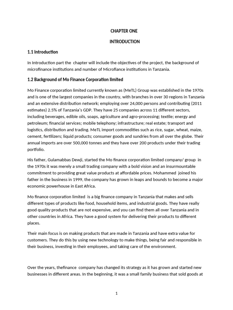 Microfinance Project Pdf