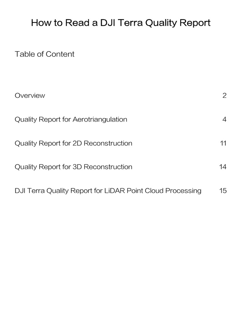 How To Read A Dji Terra Quality Report | PDF