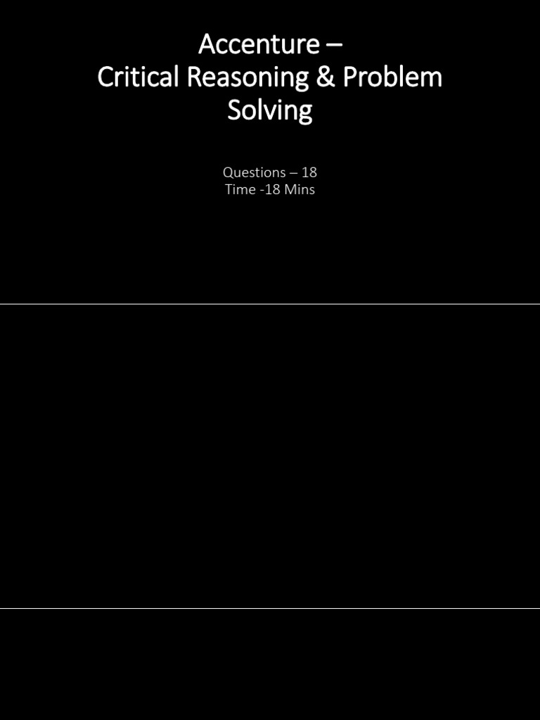 Problem Solving - Accenture Mock All India | PDF