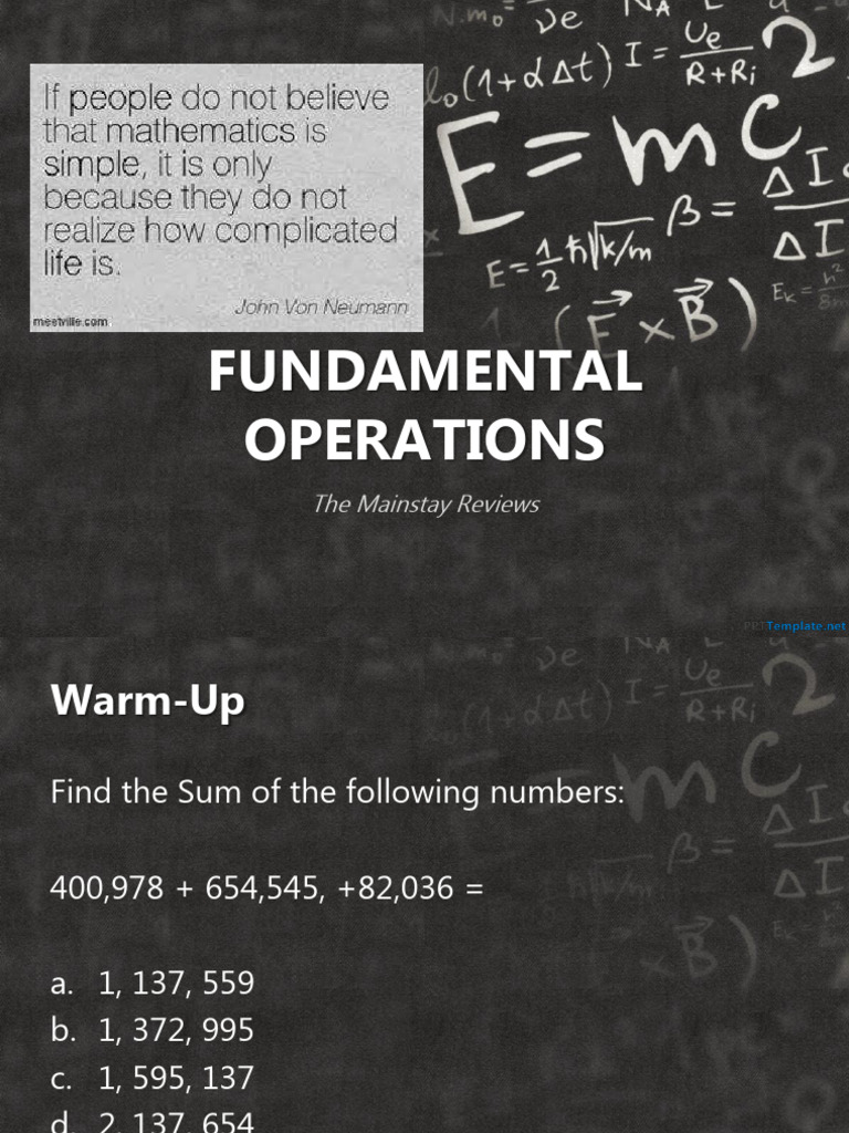 FUNDAMENTAL-OPERATIONS (Part 1) | PDF