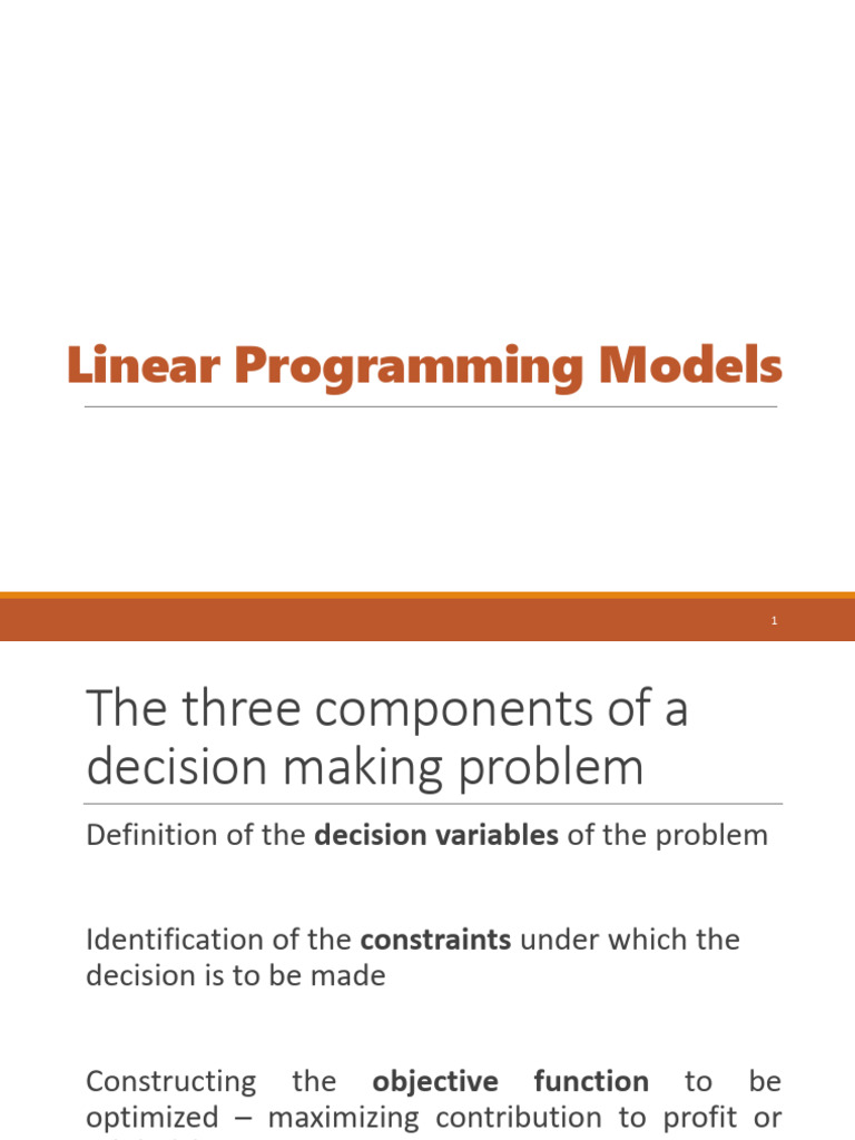 002 Liner Programing Part 1 | PDF