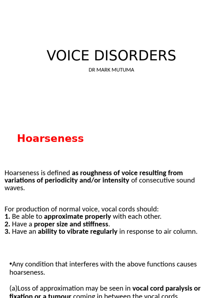 Voice Disorders | PDF