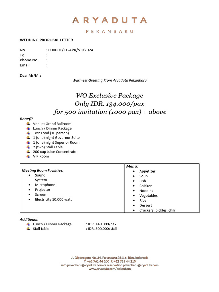 Wedding Vendor Proposal Pdf