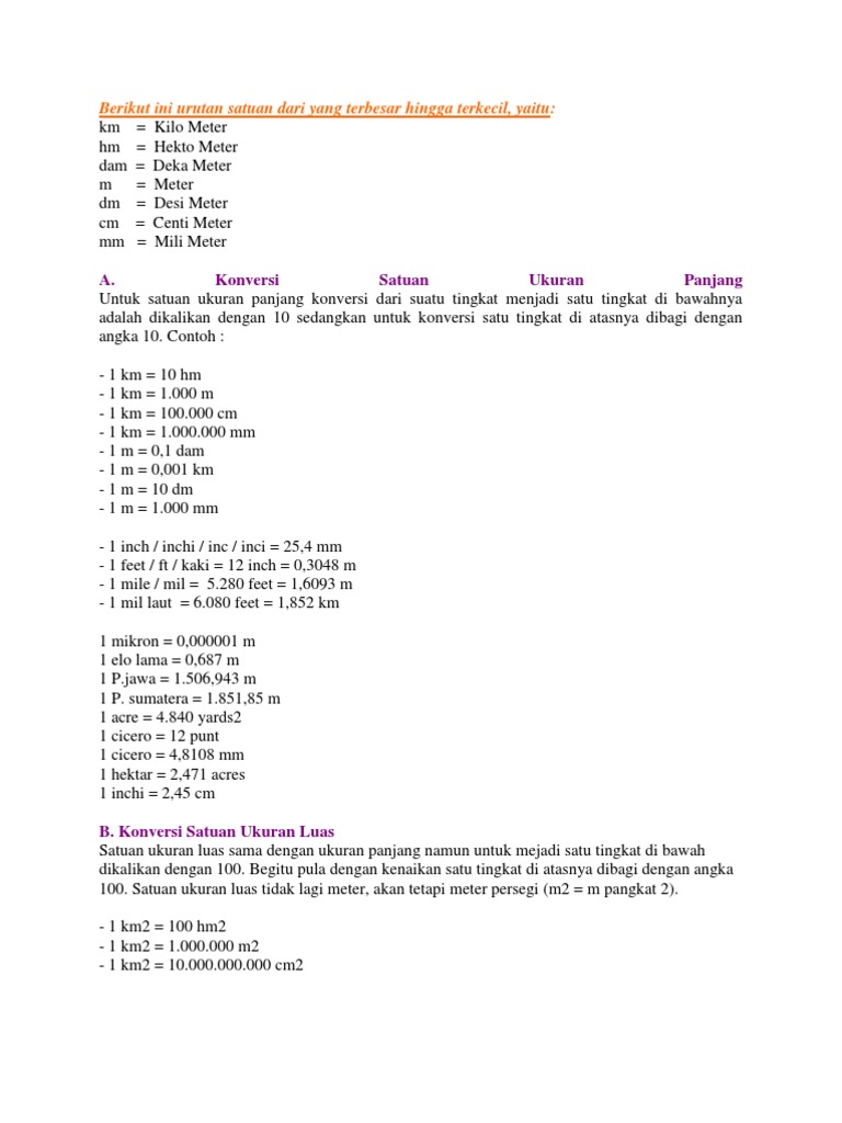 Berikut Ini Urutan Satuan Dari Yang Terbesar Hingga Terkecil Pdf