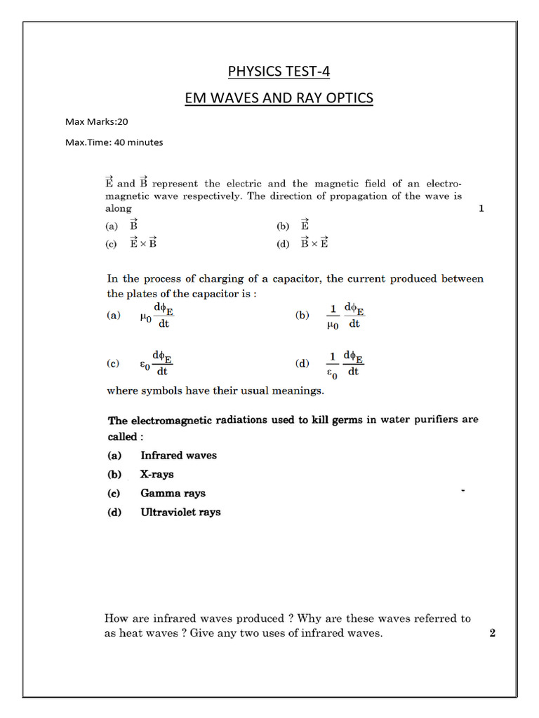 Physics Test-4 | PDF