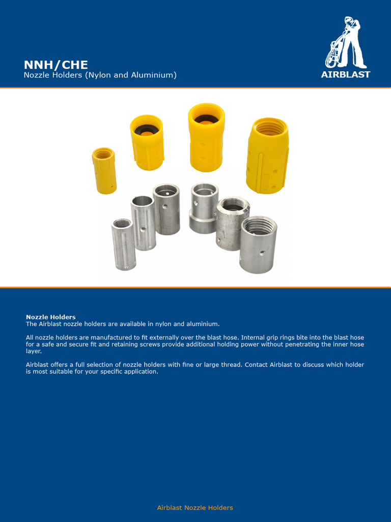 Nnh/Che: Nozzle Holders (Nylon and Aluminium) | PDF