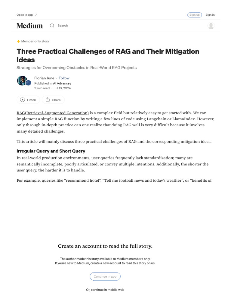 Three Practical Challenges of RAG | PDF