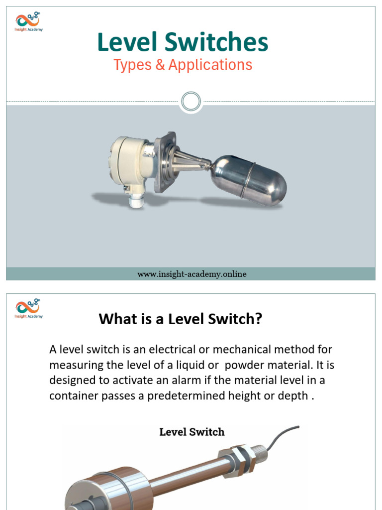 Types of Level Switches Explained | PDF | Switch | Buoyancy
