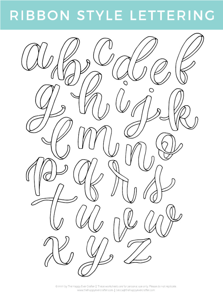 Ribbon Lettering Freebie | PDF