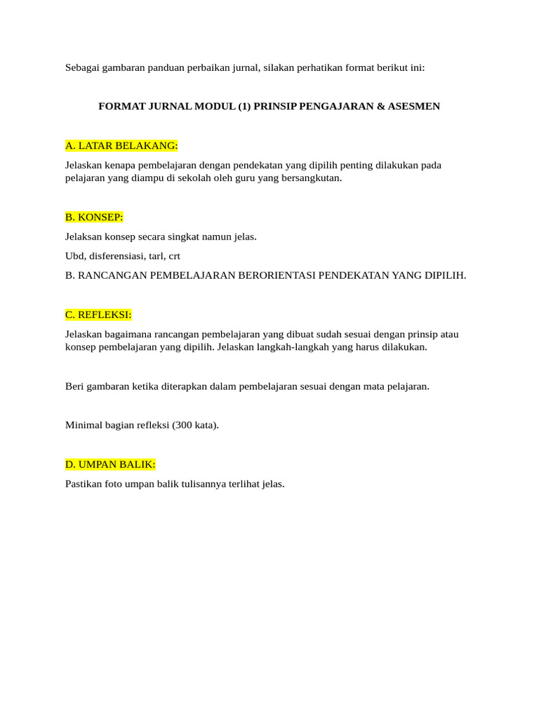 Format Jurnal Pembelajaran PPG | PDF