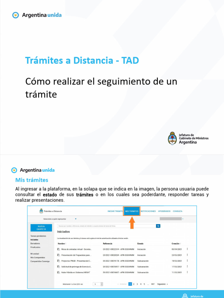 TAD - Cómo Realizar El Seguimiento de Un Trámite | PDF