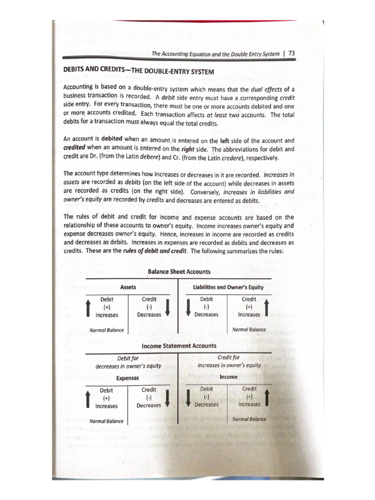 The Accounting Equation and The Double Entry System 74 | PDF