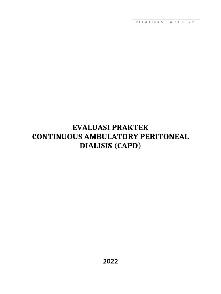 SPO CAPD Revisi 2022-1 | PDF