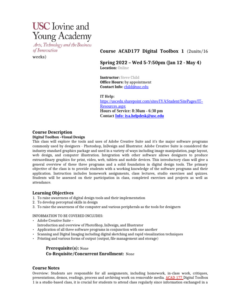ACAD 177 Digital Toolbox 1 Spring 2022 | PDF