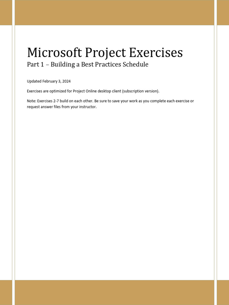 Microsoft+Project+Exercises+Part+1 | PDF