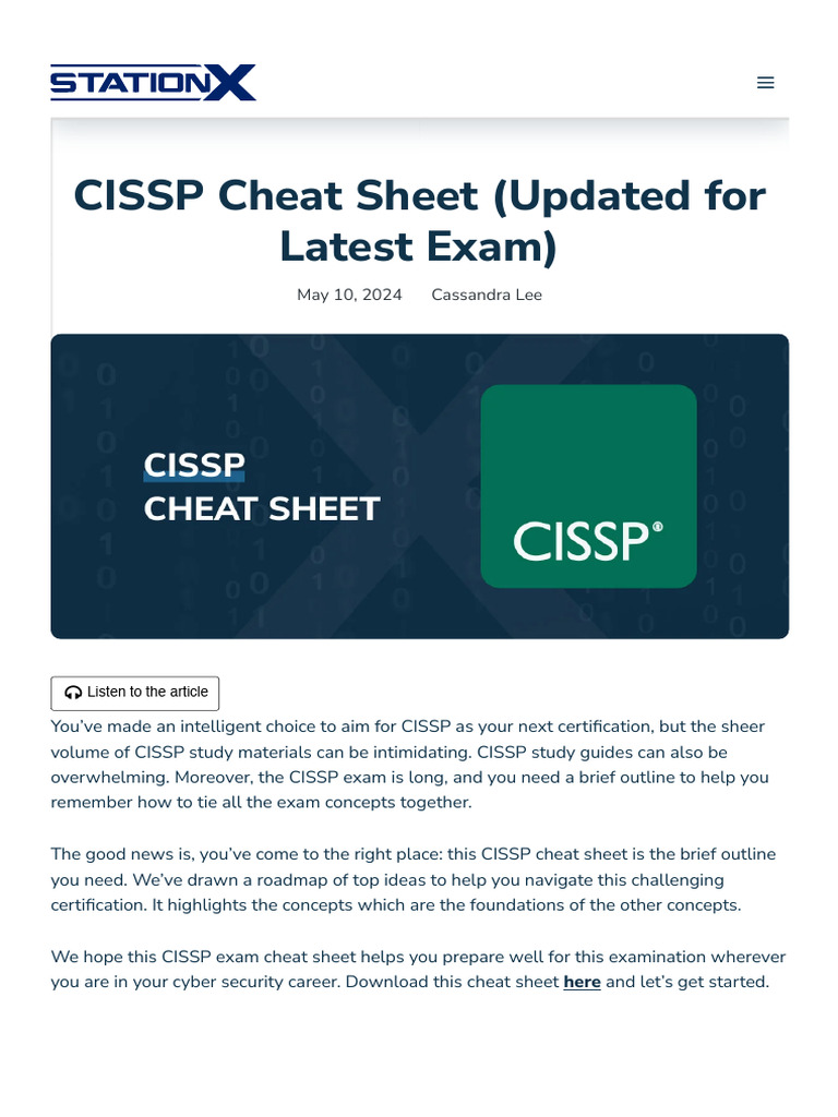 CISSP Cheat Sheet Domain-1 | PDF