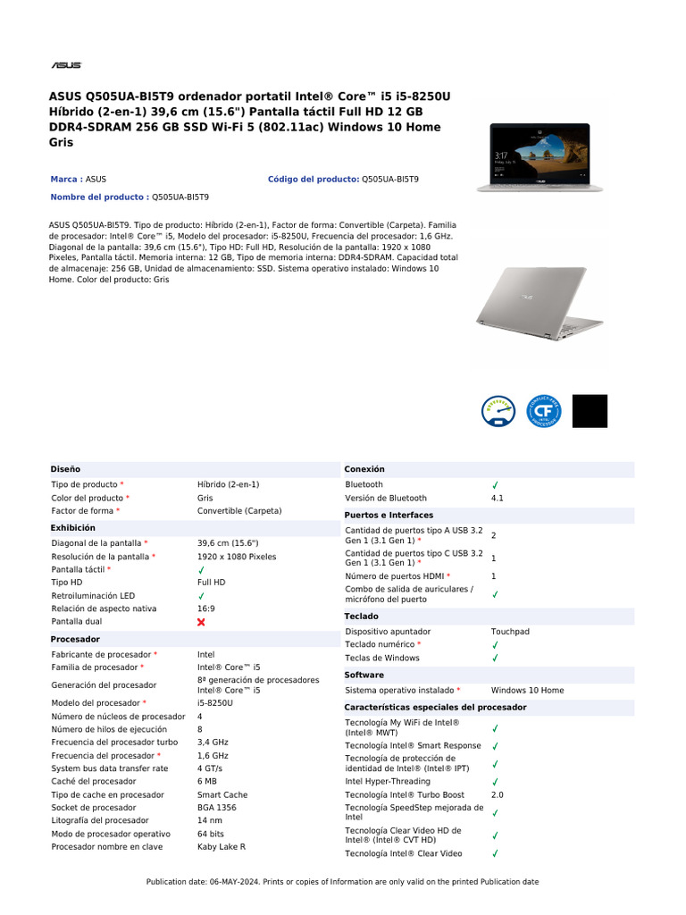Specs de Esta Notebook | PDF
