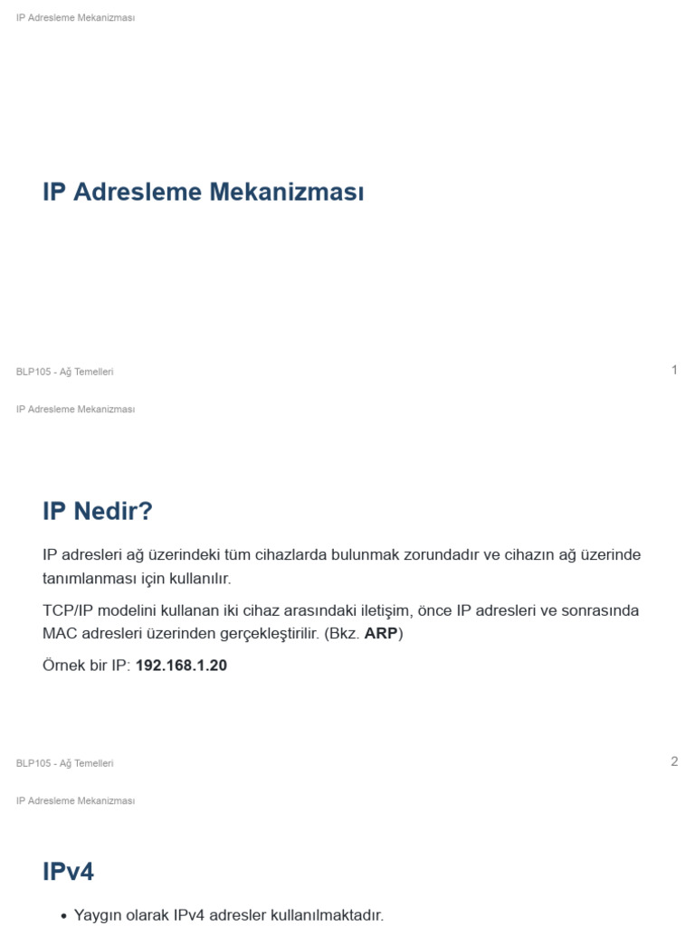ip adreslar haqida