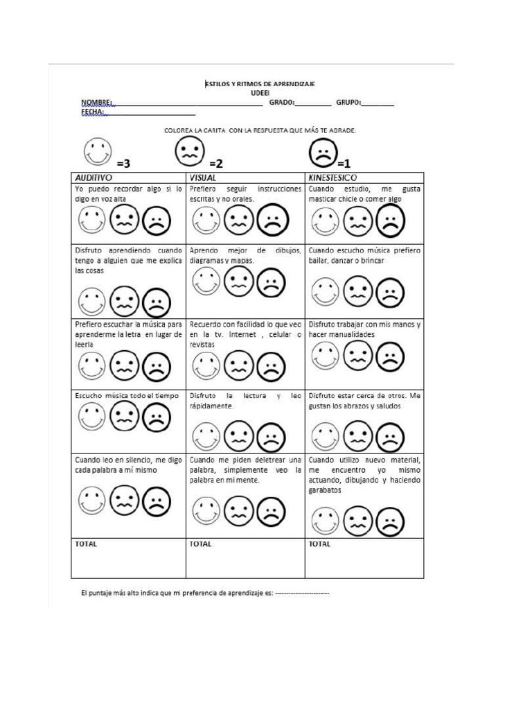 Estilos de Aprendizaje Encuesta | PDF