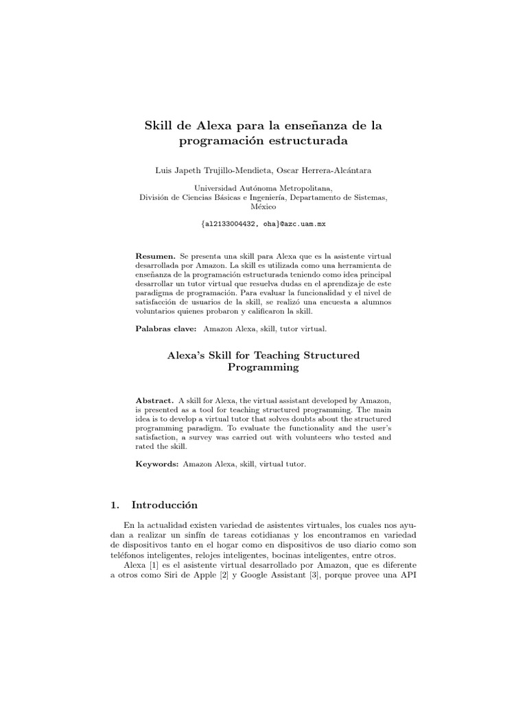 Skill de Alexa para La Ensenanza | PDF | Lenguaje de programación | Arte