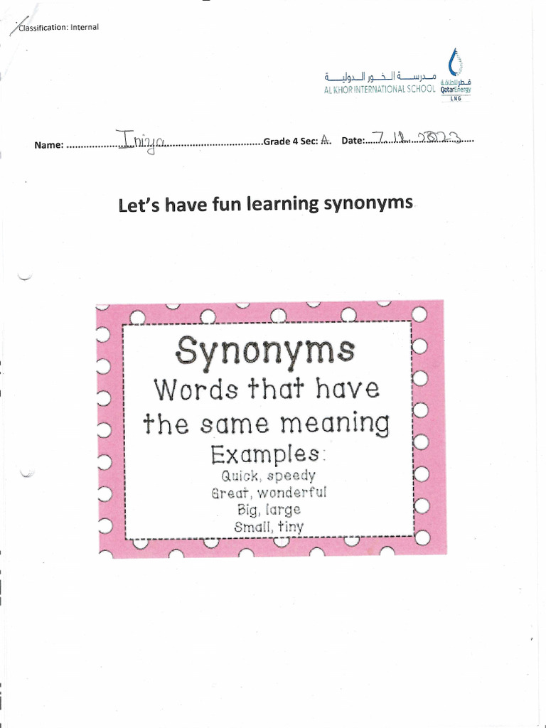 Grammar Synonyms and Antonyms PDF | PDF