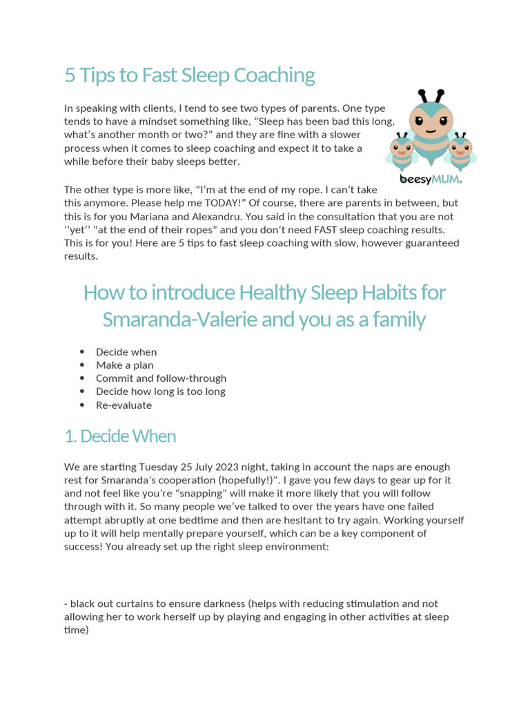 Picture of 5 Tips To Fast Sleep Coaching | PDF