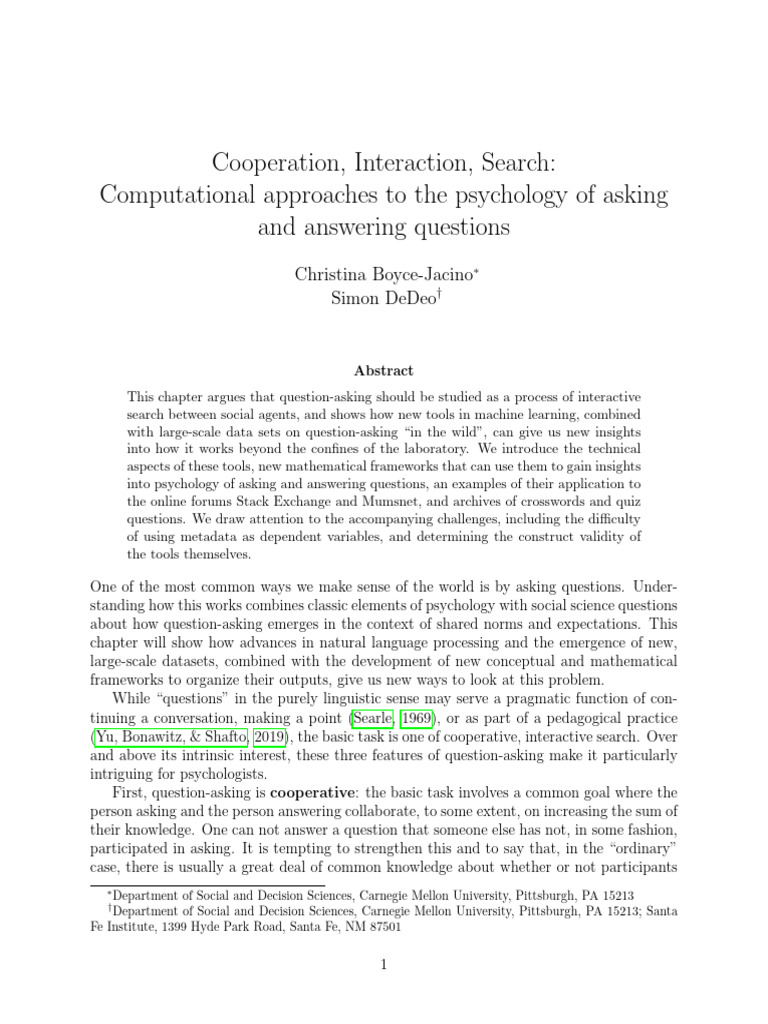 Cooperation Interaction Search | PDF