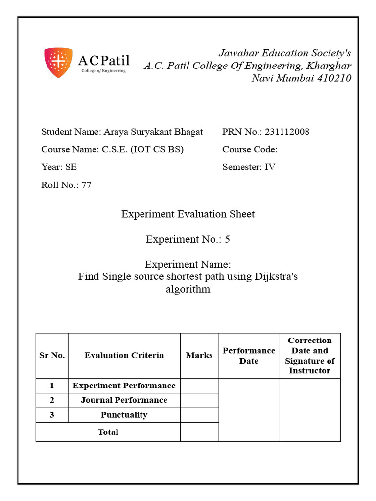 Exp 5 | PDF