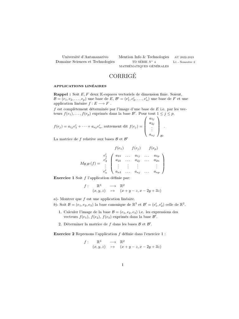 TD Appli Lin Cor | PDF