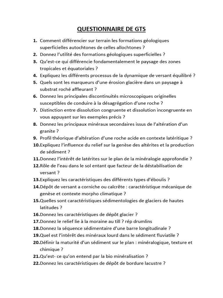 Bat de Bac2 GTS, Geoch, Petro Mag&exo, Carto Geo, Paleo | PDF
