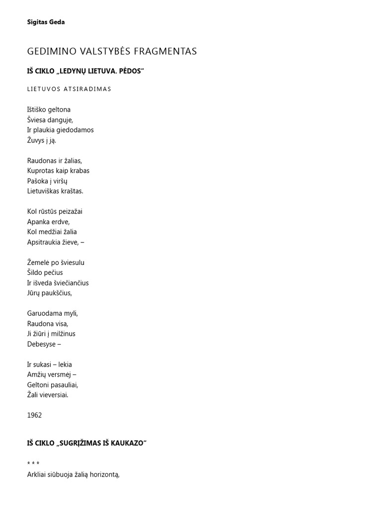 Eilėraščiai | PDF