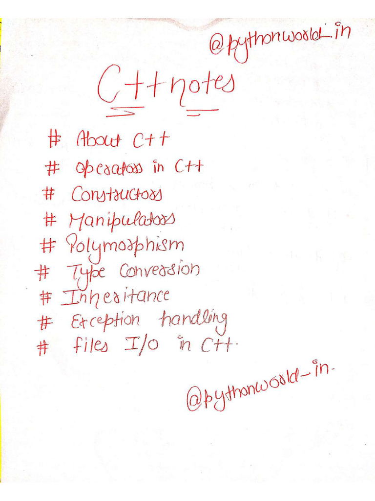 C++ Notes FULL - Compressed | PDF