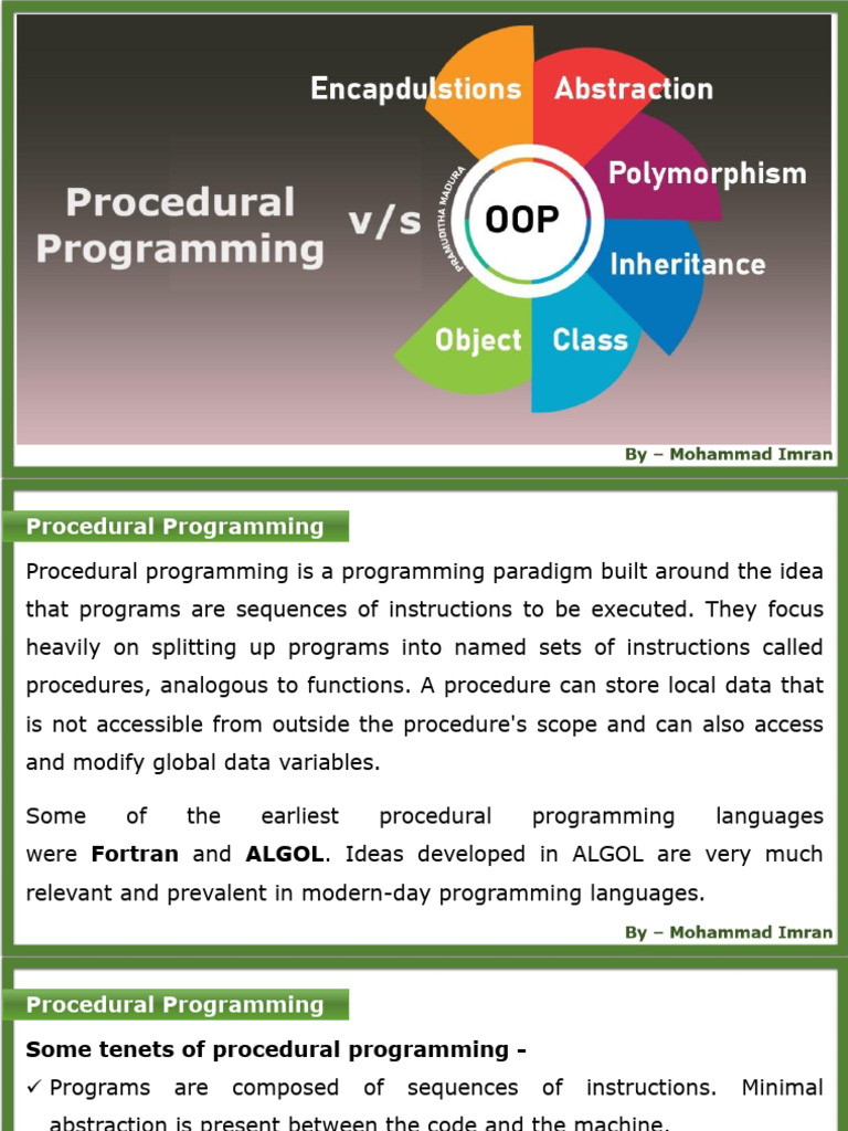 3 - 4 - Procedural Vs OOPs | PDF