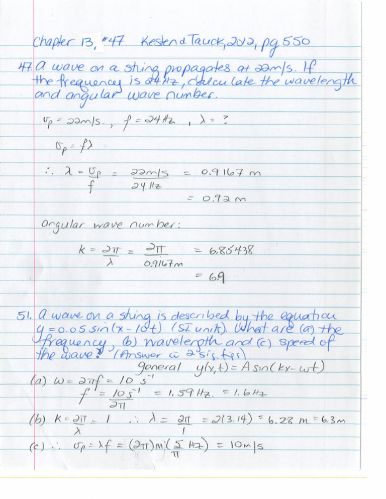 11 (Nov) - 07-Tutorial Transverse Waves Example | PDF