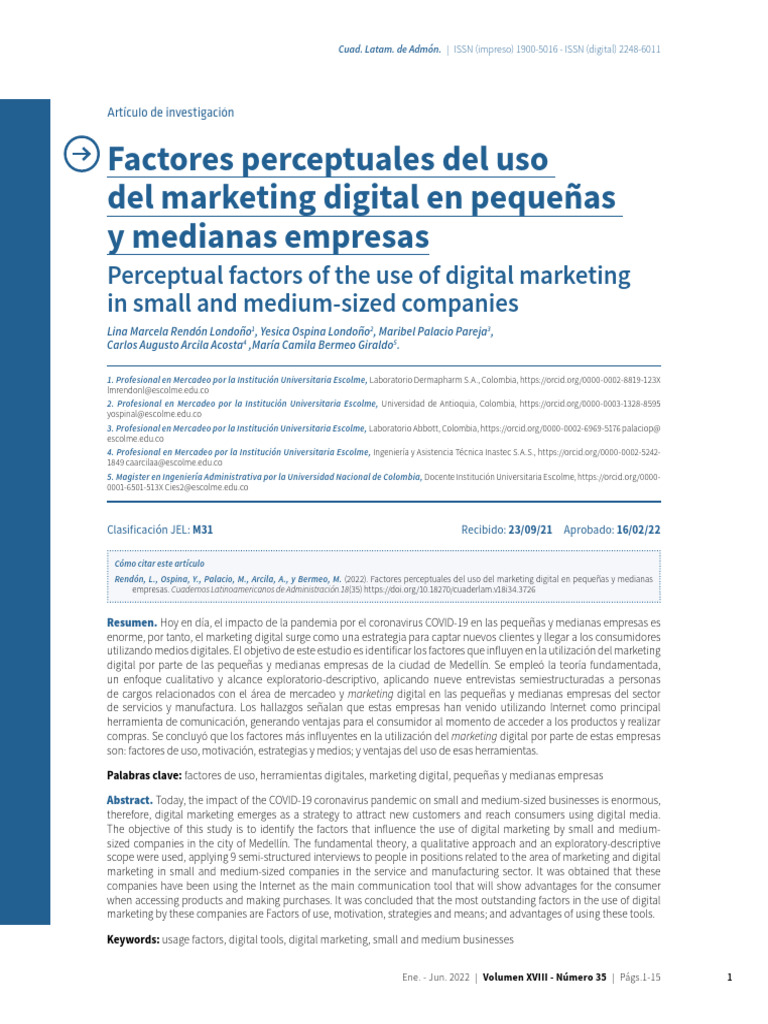 Articulo 1 01 - (Factores+perceptuales) +Vol+18+Nº35 - CLA | PDF