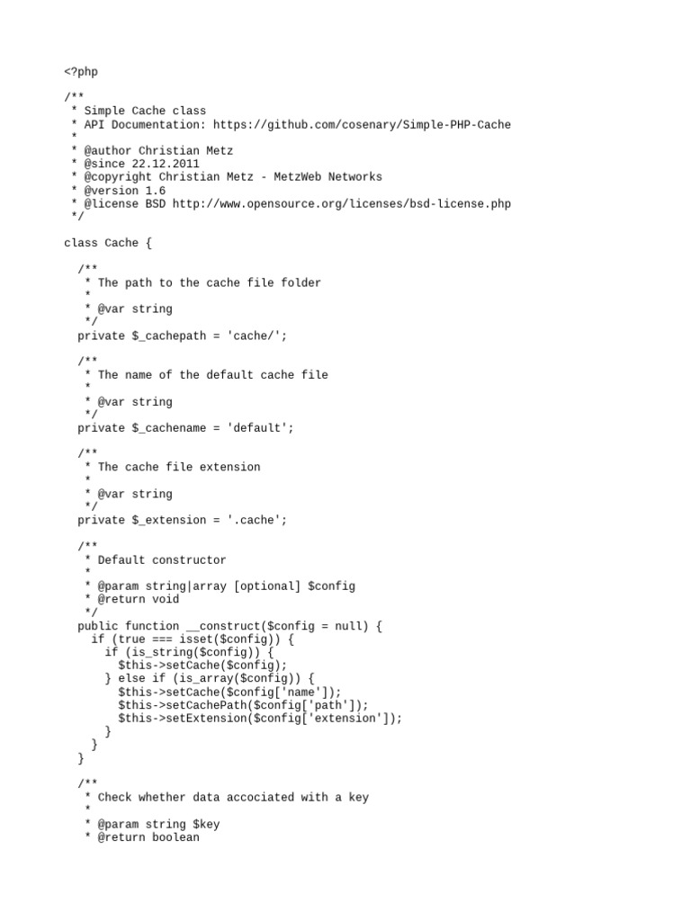 Cache Class | PDF