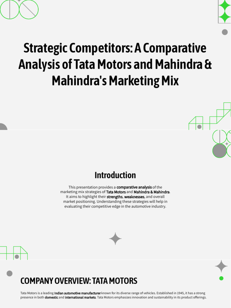 Slidesgo Strategic Competitors A Comparative Analysis of Tata Motors ...