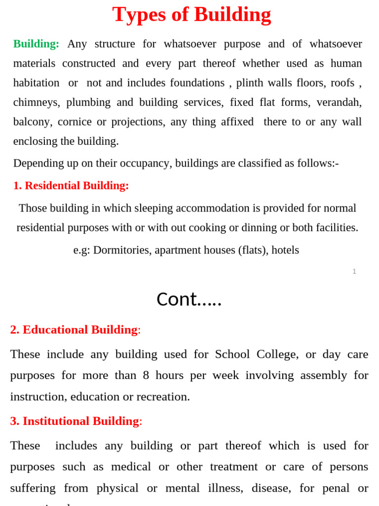 Types of Buildings and Their Classifications | PDF | Building ...