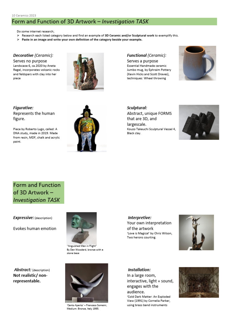 3D Ceramics: Forms and Functions Guide | PDF | Pottery | Sculpture