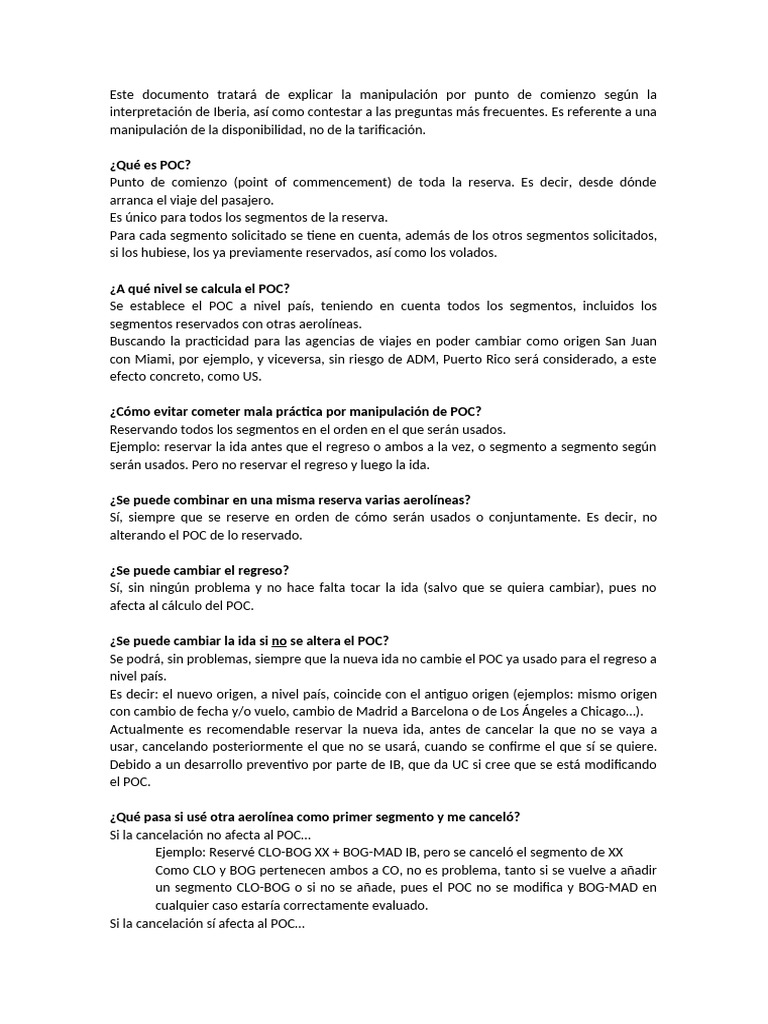 Q&A POC Manipulation (ESP) | PDF